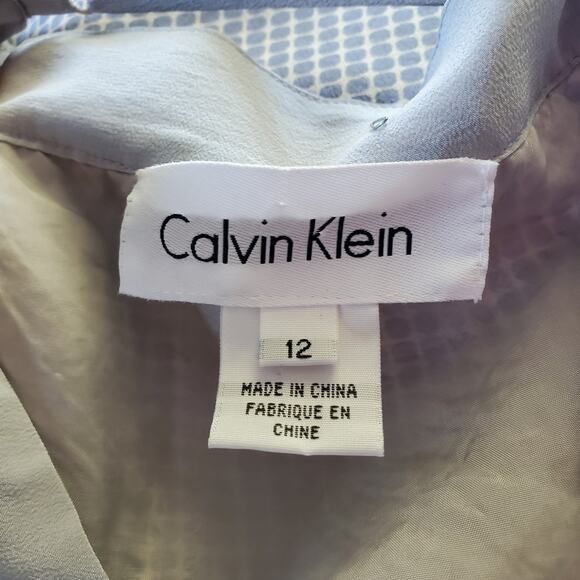 Calvin Klein Gray Spaghetti Strap Silk Pocket Dress Size 12 - Picture 6 of 8